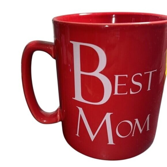 Red Best Mom Large Ceramic Mug By The Old Pottery Company - Picture 3 of 6